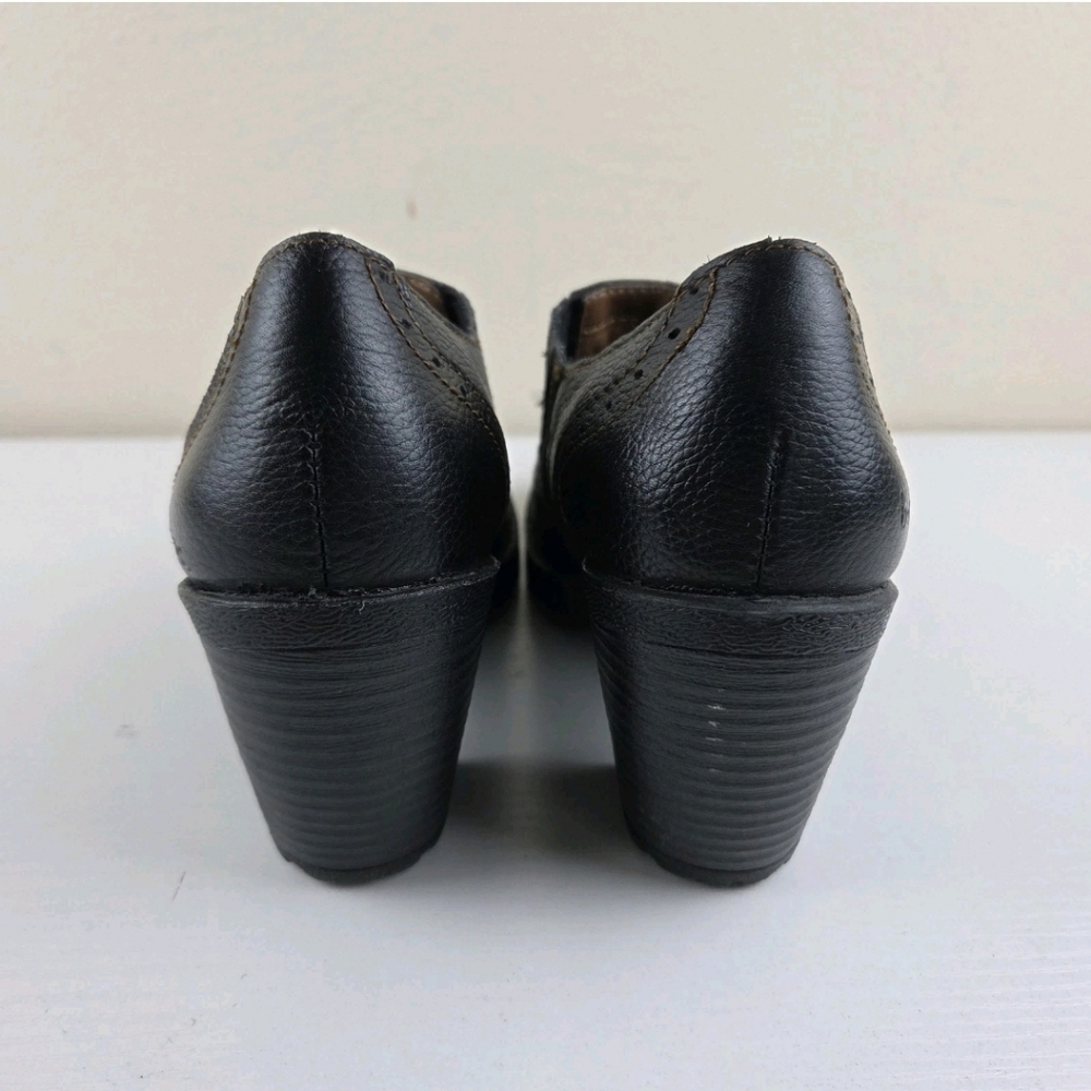 B.O.C.‎ Sorla Block Heel Black Pebble Leather Slip On Stretch Ankle Booties 8 - Picture 5 of 10